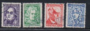Netherlands Sc B33-B36 1928 Child Welfare stamp set used