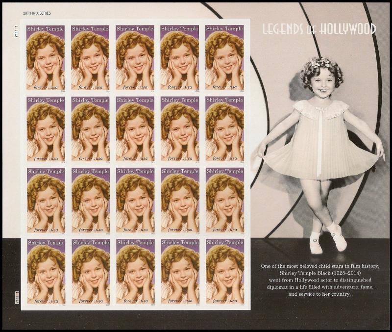 US 5060 Legends of Hollywood Shirley Temple forever sheet MNH 2016