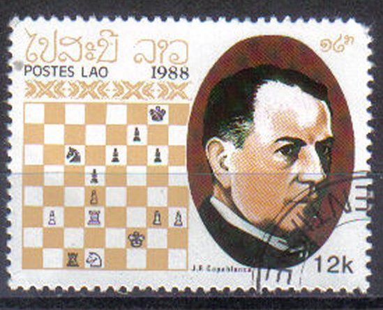 F-EX33185 LAOS MNH 1988 CHAMPIONS CHESS AJEDREZ CAPABLANCA