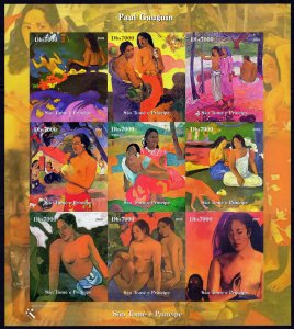 Sao Tome and Principe 2005 PAUL GAUGUIN PAINTINGS Sheetlet (9) IMPERFORATED MNH