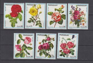 J44160 JL Stamps 1974 paraguay mh set #1532a-g flowers