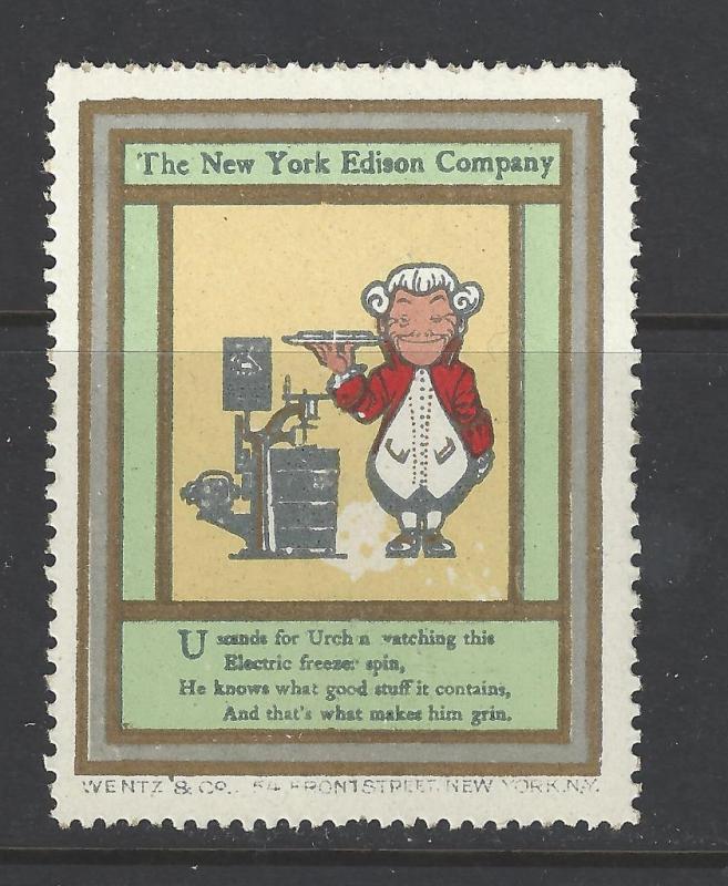 Early 1900s NY Edison Electrical Co Promotional Poster Stamp - Many Diff (AV131)