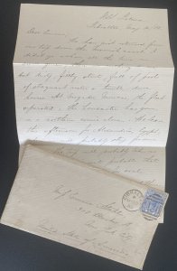 1882 Gibraltar Cover To New York USA Original Letter Enclosed