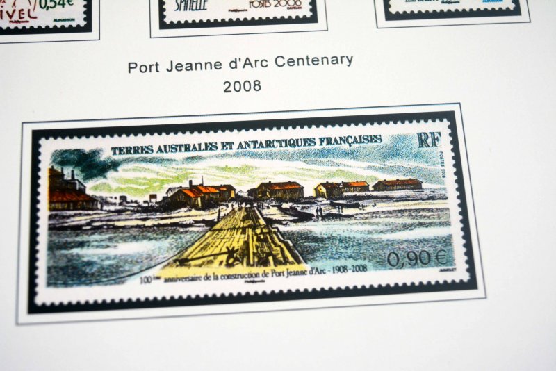 COLOR PRINTED TAAF: FRENCH ANTARCTICA 1955-2010 STAMP ALBUM PAGES (104 il.pages)