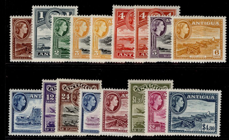 ANTIGUA QEII SG120a-134, 1953-62 complete set, M MINT. Cat £92. 