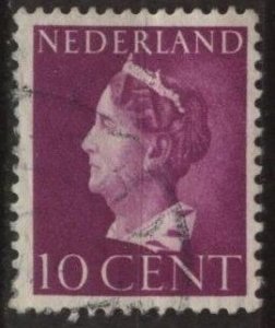 Netherlands 218 (used) 10c Queen Wilhelmina, brt red vio (1940)