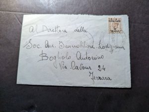 1951 British Occupied Libya BMA Tripolitania Overprint Cover to Italy