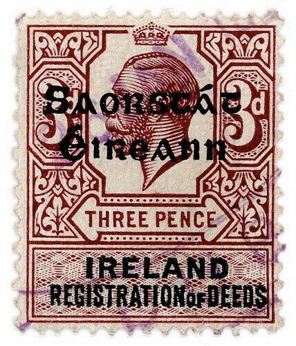 (I.B) George V Revenue : Ireland Registration of Deeds 3d (Free State OP)