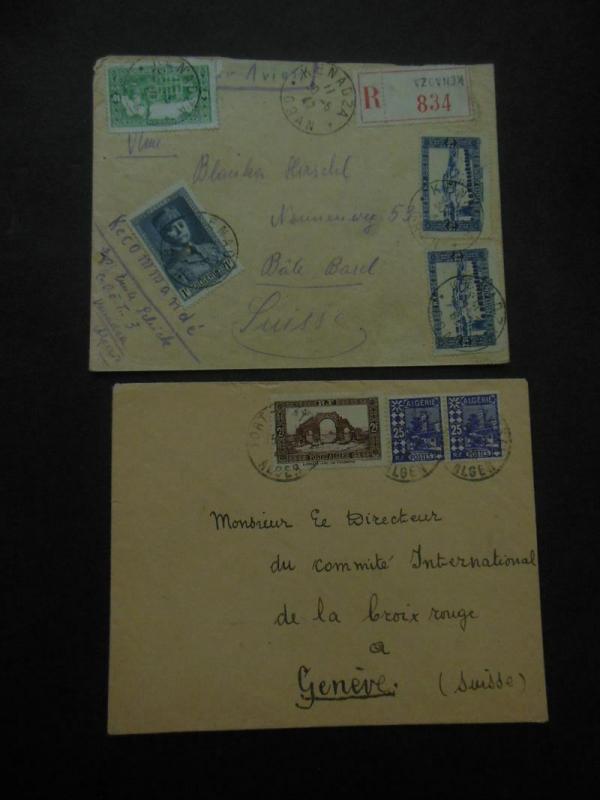 ALGERIA : Fascinating group of 11 covers with interesting markings. Some unusual