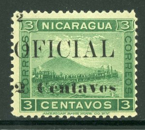 Nicaragua 1903 Oficial 2¢/3¢ Momotombo 2 Missing Upper Right Mint  A754 ⭐☀⭐☀⭐ 