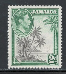 Jamaica 1938 King George VI & Coco Palms at Columbus Cove 2p Scott # 119 MH