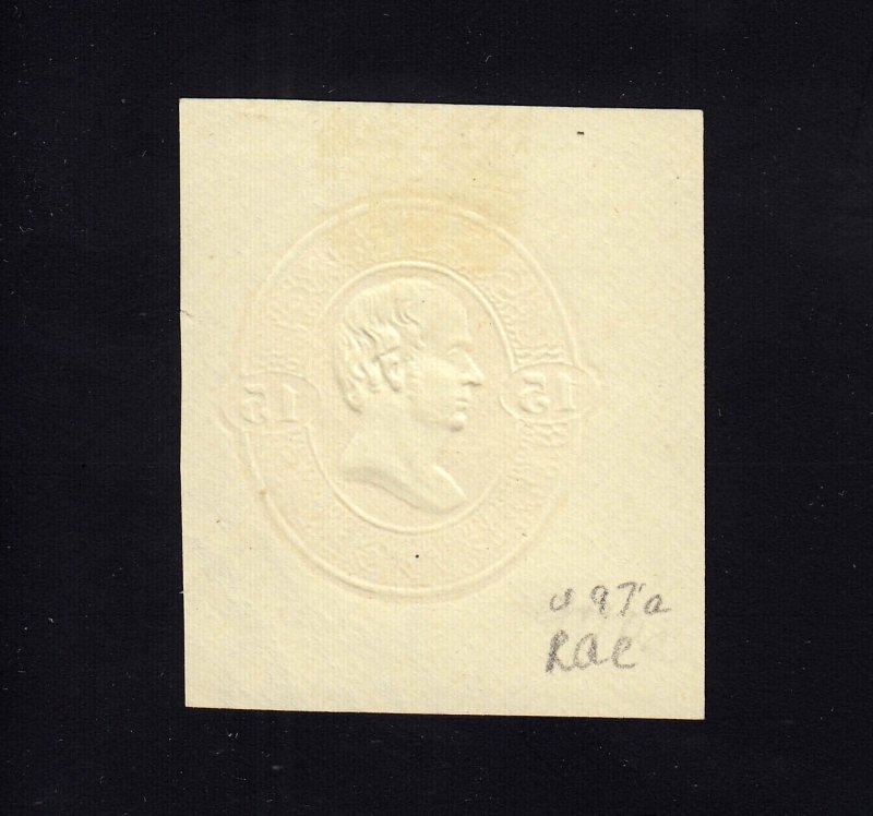 Scott #U97 15c Webster Mint Cut Square, Cat $160.00