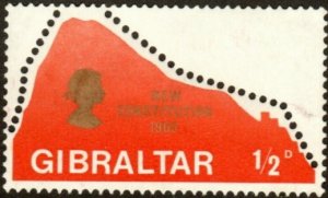 Gibraltar 222 - Mint-H - 1/2p Rock of Gibraltar (1969)