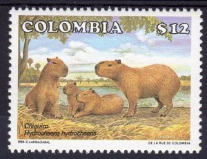 Colombia 1985 GIANT RODENT set 1 value Perforated Mint (NH)
