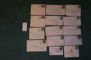14 US covers w/letter cancels on 213 (#2080)