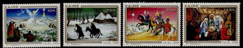 Zaire 1000-3 MNH Christmas, Nativity, Sherperds, Angels, Tree Kings