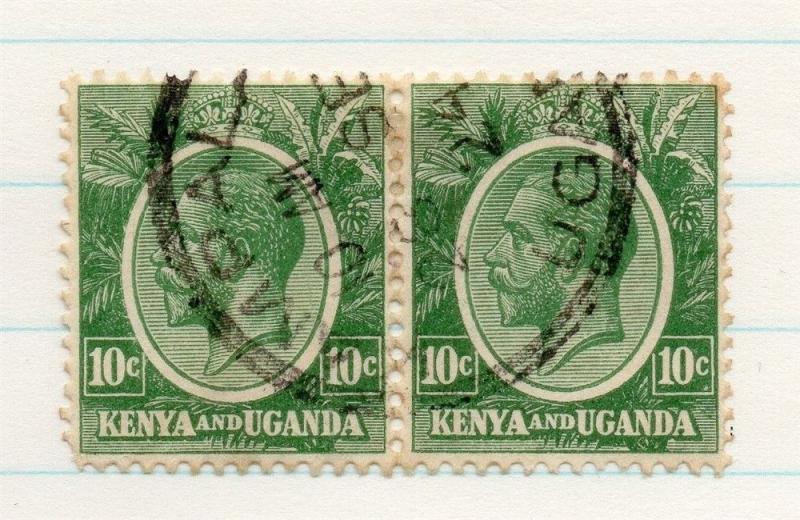 Kenya Uganda 1922 GV Early Issue Fine Used 10c. Pair 198438