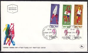 Israel, Scott cat. 443-445. 9th Hapoel Games issue. First day cover. ^