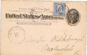 United States Pennsylvania Kresgeville 1895 target  1c Ultramarine Franklin F...