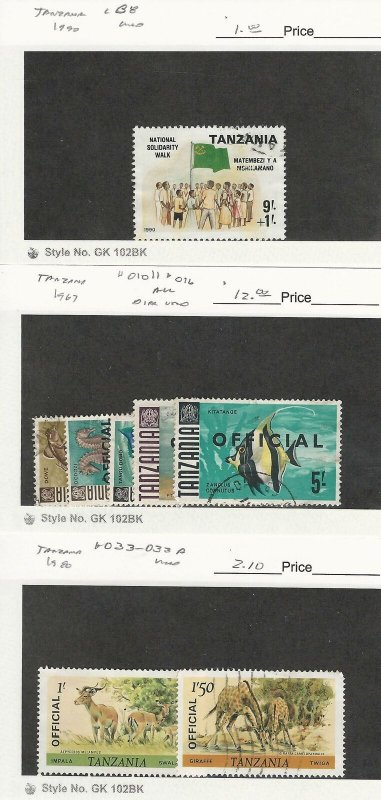 Tanzania, Postage Stamp, #B8, O10//O16, O33-33A Used, JFZ