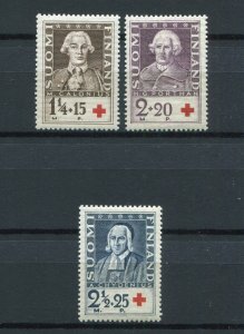 FINLAND 1935 VERY GOOD RED CROSS SET SCOTT B18-B20 FACIT 192-194 PERFECT MNH