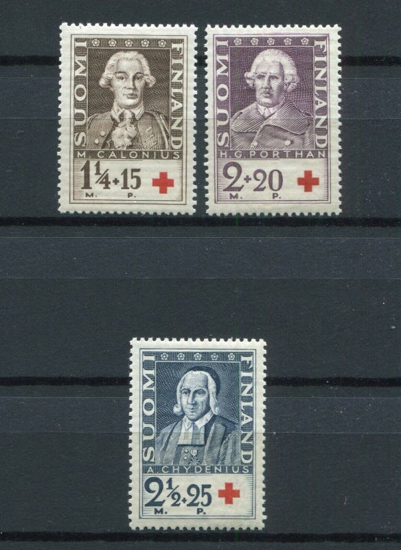 FINLAND 1935 VERY GOOD RED CROSS SET SCOTT B18-B20 FACIT 192-194 PERFECT MNH