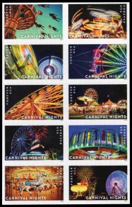 USA 5864c,5855a-5864a Mint (NH) Block 10 Carnival Nights IMPERF Forever Stamps