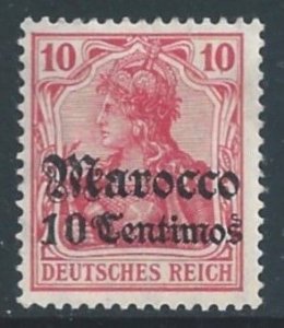 Germany Offices in Morocco #35 MH 10pf Germania Issue Ovptd. Marocco & Surc...