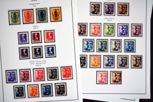 COLOR PRINTED SPAIN 1850-1940 STAMP ALBUM PAGES (42 illustrated pages)