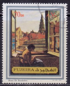 Fujeira, UAE, 1972,  Aimail,  Painting by de Braekkeleer, 70Dh, used/cto,++