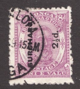 1894 Tonga Sc# 23 - Surcharge 2½p on 8p, King George I - Used Cv$10