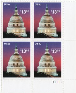 Scott #3648 $13.65 Capitol Dome at Dusk Plate Block of 4 Stamps - MNH (LR)