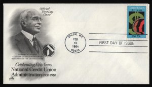 #2075 20c Credit Union Act, Art Craft-Hand Cancel FDC **ANY 5=FREE SHIPPING**