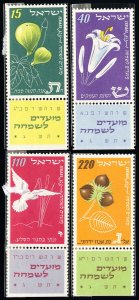 Israel Stamps # 66-9 MNH XF With Tabs