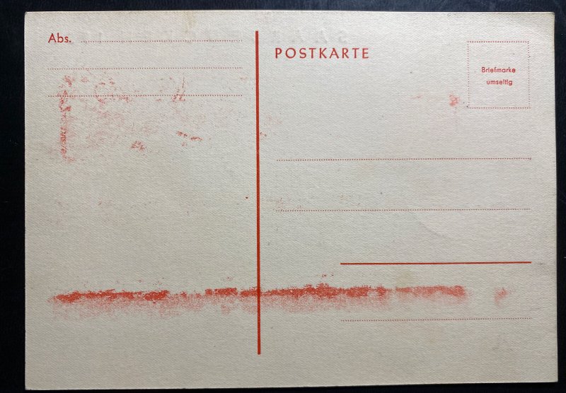 1950 Saarbrucken First day Postcard Cover Philatelic Exhibition Sc#B75 Cv$110