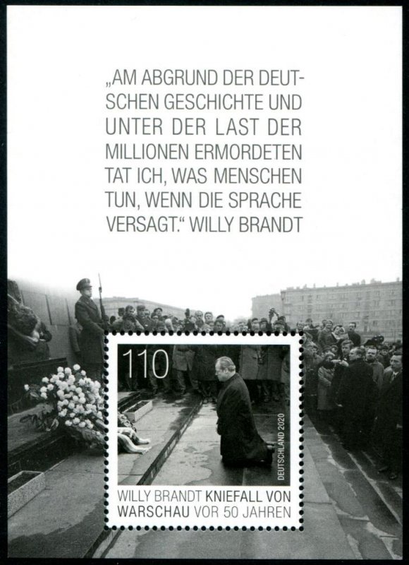 2020 Germany Willy Brandt Visit tio Warsaw SS (Scott NA) MNH