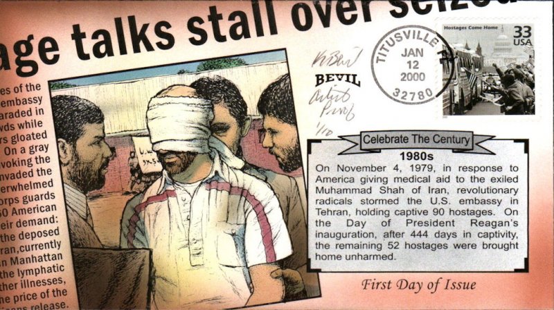 #3190d Hostages Come Home Artist Proof Bevil FDC