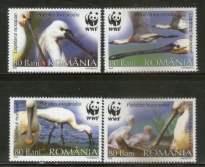 Romania 2006 WWF Eurasian Spoonbill Birds Wildlife Fauna Sc 4887-90 MNH # 339