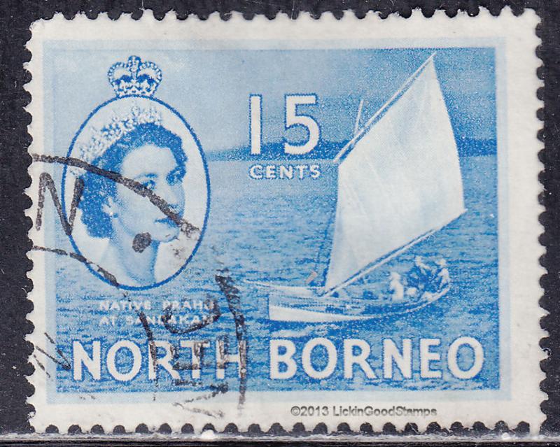 North Borneo 268 USED 1955 Prahu At Sandakan