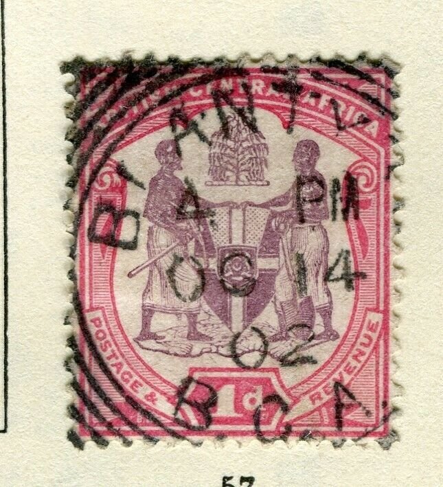 NYASALAND; 1901 classic Central Africa Wmk. issue used 1d. value Postmark