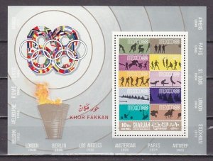 Khor Fakkan, Mi cat. 226 a. Summer Olympics s/sheet.