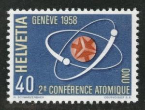 Switzerland Scott 369 MNH** Nuclear Fission stamp 1958