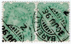 (I.B) India Postal : QV India 4a (Bareilly cancel)