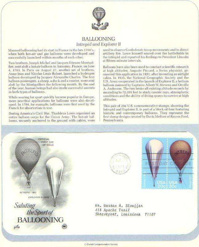 Ballooning, FDC's (USHFDC2032)