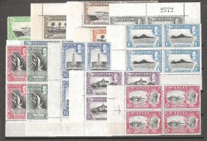 ST LUCIA 1936 SG 113/24 MNH Blocks Cat £440