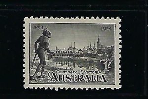 AUSTRALIA SCOTT #144  1934 YARA YARA TRIBESMAN-1SH (BLACK) PERF 10 1/2 MINT HR