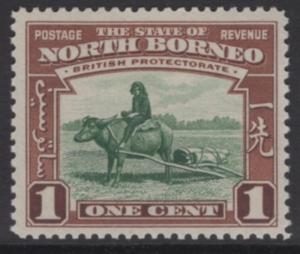 NORTH BORNEO SG303 1939 1c GREEN & RED-BROWN MTD MINT