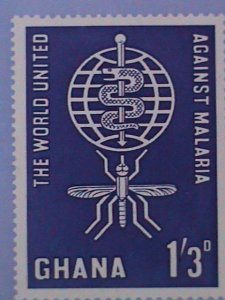 1962-GHANA-THE WHO DRIVE TO ERADICATE MALARIA MINT HING IMPERF: SOUVENIR SHEET