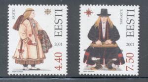 Estonia Sc 427-8 2001 Folk Costumes stamp set mint NH