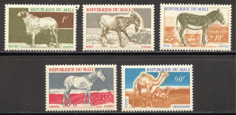 Mali Scott 122-26 MNHOG - 1969 Animals Set - SCV $3.10